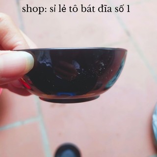 (combo 5)Bát chấm phíp đen đường kính 7,5cm-8cm nhựa cao cấp Việt Nhật.