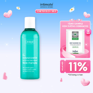 Gel Rửa Mặt Oczyszczanie Lisciense Manuka ZIAJA Chứa Các Hạt Massage Siêu Nhỏ Giúp Làm Sạch Da Dịu Nhẹ 200ml