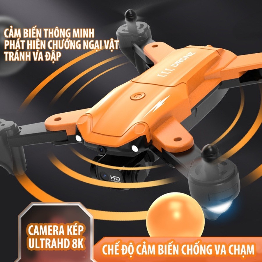 Máy Bay Flycam Camera Kép 8k AE5Pro, Cảm biến chống va chạm ,Định vị GPS chế độ camera xoay vòng, chống rung lắc | BigBuy360 - bigbuy360.vn