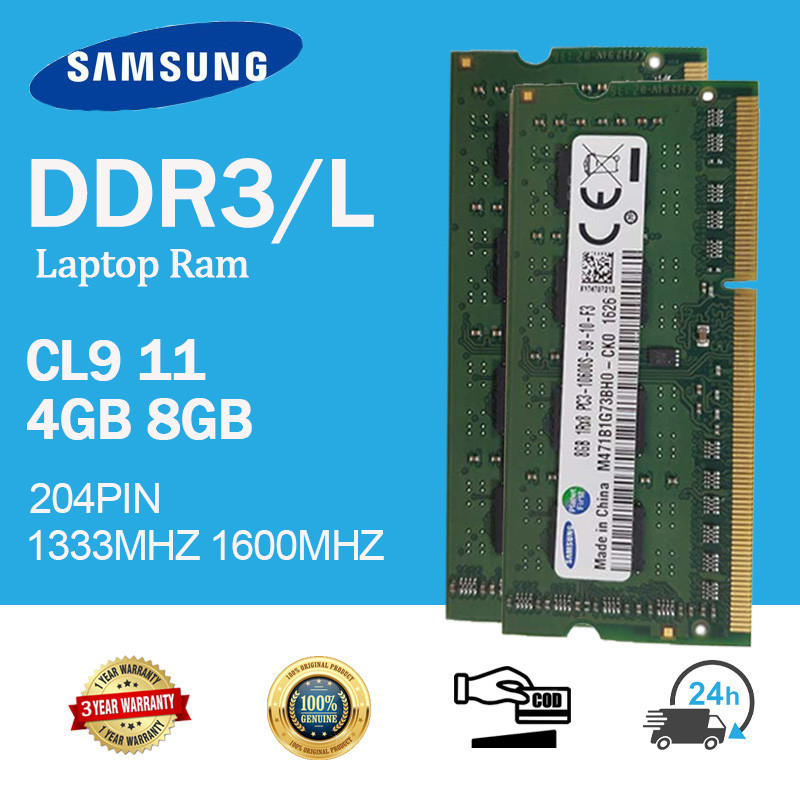 [24H SENT] RAM Samsung 4GB 8GB DDR3 1333 MHz 1600MHZ RAM Laptop 1RX8 PC3-10600S 204PIN SO-DIMM Memor