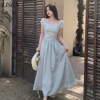 LISCN váy Đầm váy nữ body đầm Dễ thương Phong cách Korean Casual WLQ24301T7 11Z240315