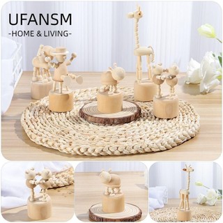 UFANSM hình các động vật bằng gỗ mini trang trí bàn làm việc diy