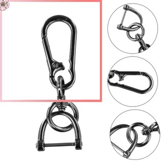 Móc khóa xe hơi bằng kim loại sáng tạo OTO Móc khóa 8 hình + Khóa móng ngựa -Đen
