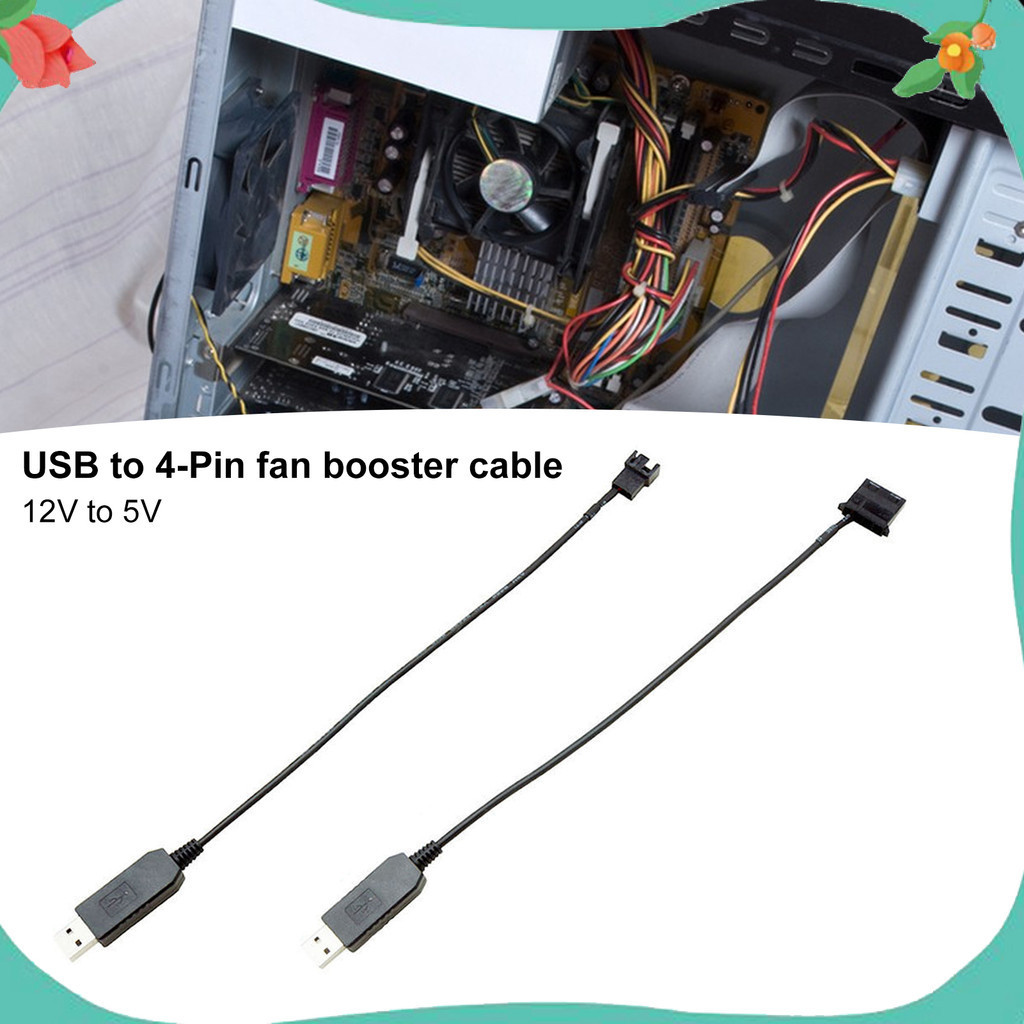 Mát _ Adapter Cáp USB Sang 4Pin Quạt Tăng Áp Dây Khung Xe Cáp USB 12V Sang 5V Ổn Định Quạt Máy Tính Dây Nguồn Cáp Kết Nối Quạt