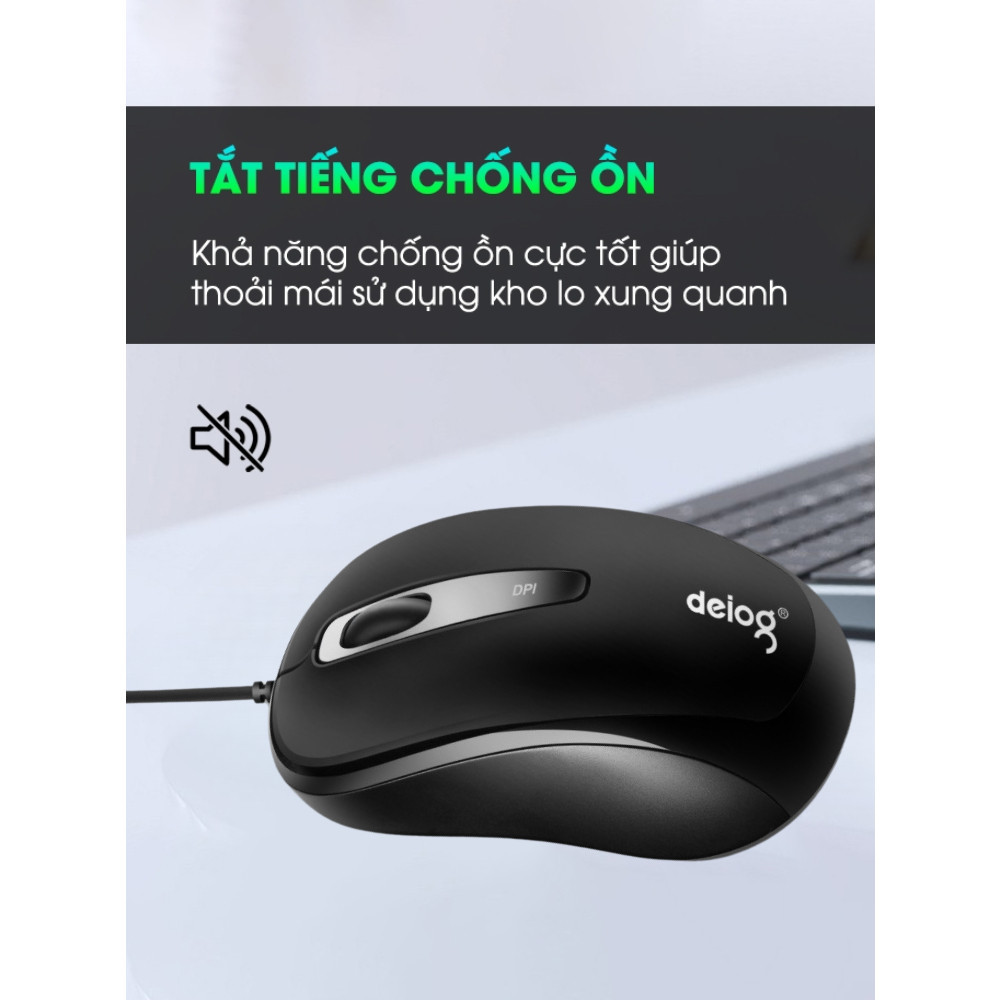 Chuột Máy Tính Có Dây Deiog DY-F2 Gaming Mouse  DPI 1200 Hỗ Trợ Game Thủ,Phù Hợp Laptop/Pc Công Thái Học Hàng Chính Hãng