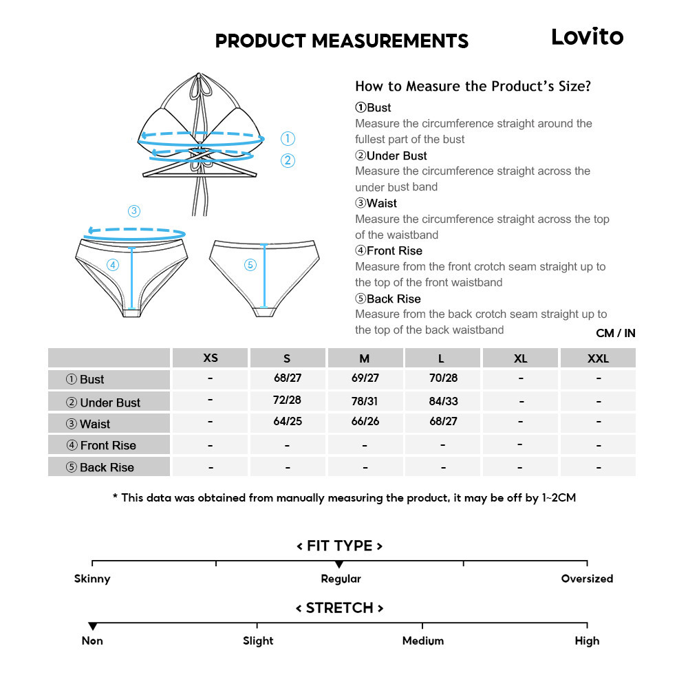 Lovito Bộ bikini ren trơn thông thường dành cho nữ LNA53190 | BigBuy360 - bigbuy360.vn