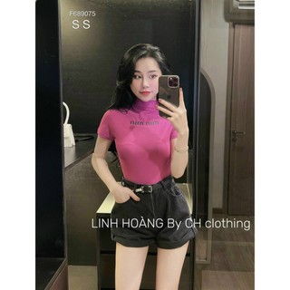 Áo Thun Cổ Lọ Ngắn Tay - Thiết Kế In Chữ Trẻ Trung và Năng Động  TTMC0094