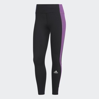 Adidas chạy quần legging 7/8 colorblock own the run nữ đen hk9011