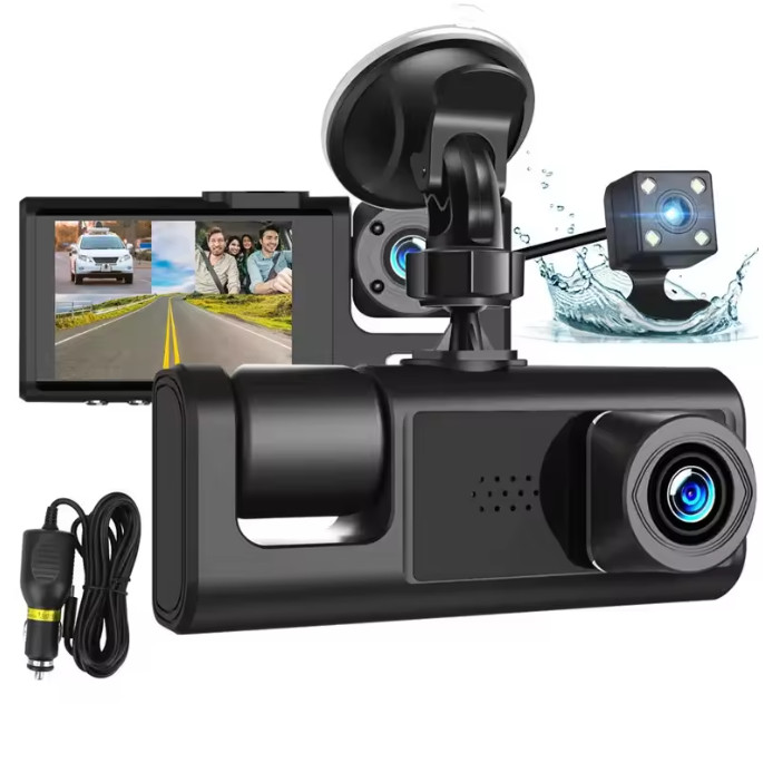 Xe Ô Tô Hộp Đen 3 Ống Kính Camera 1080P Full HD Dashcam Video Recorder Wifi Xe Dvr Dash Cam