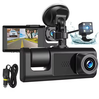  Xe Ô Tô Hộp Đen 3 Ống Kính Camera 1080P Full HD Dashcam Video Recorder Wifi Xe Dvr Dash Cam 