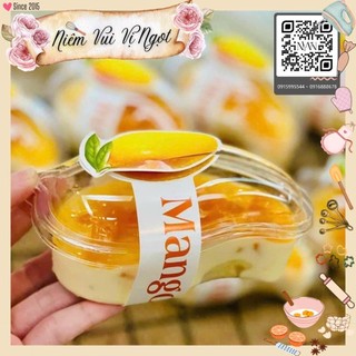 50 HỘP ~ Hộp Nhựa Đựng Xôi Xoài, Hộp Hình Trái Xoài, Hộp Mousse Xoài (Kèm Tag Giấy)