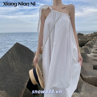 Xiang NIAN NI Sanya Du Lịch Ảnh Đi Biển Đầm Nữ Nhỏ Đi Biển Kỳ Nghỉ Siêu Cổ Tích Cao Cấp xiên Dây Đeo Vai Đầm