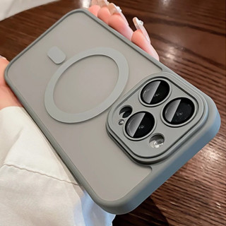 Dành Cho Ốp Lưng Mờ Trong Suốt Cho iPhone 16 14 15 13 12 11 Pro Max Chống Sốc Giáp Ốp Lưng Từ Tính Không Dây Sạc Bao