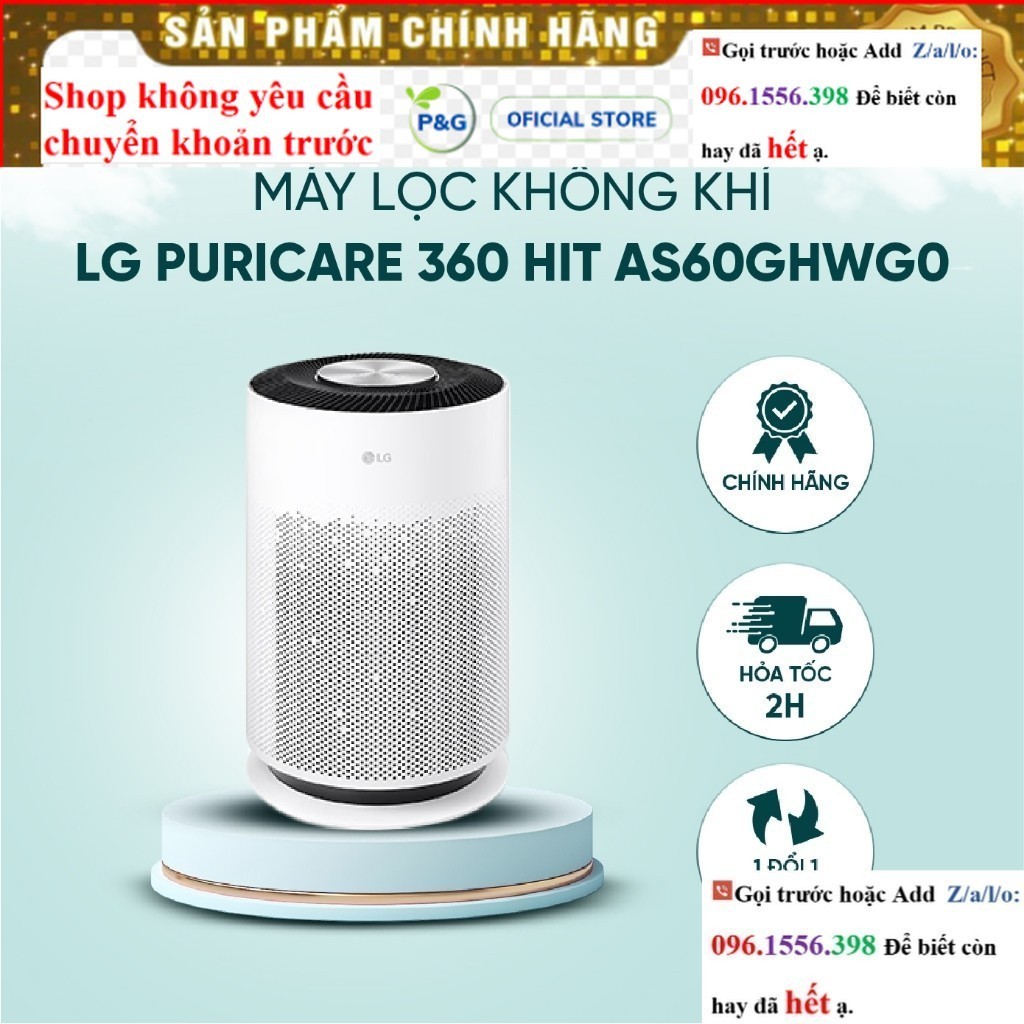 <NEW Máy lọc không khí LG Puricare 360 Hit AS60GHWG0
