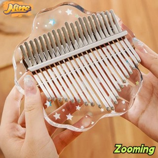 Đàn Piano ngón tay cái Kalimba ZOOMING, Đàn Piano ngón tay cái pha lê Acrylic hoa Pentacle, Đàn Piano ngón tay Kalimba 17 phím trong suốt dành cho người mới bắt đầu Nhạc cụ bàn phím
