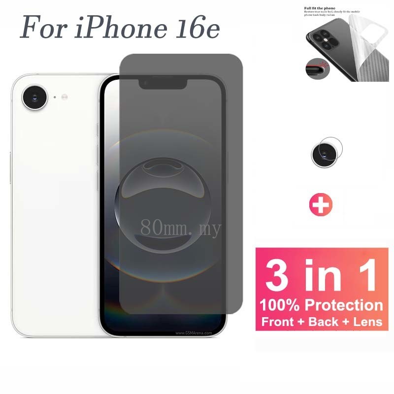 Phim 3 Trong 1 iPhone 16e SE 2025 Bảo Vệ Màn Hình Riêng Tư Cho iPhone 16e 16 15 14 13 12 11 Pro Max 