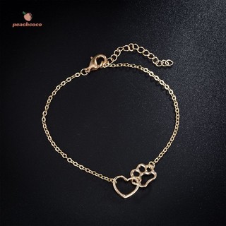 Vòng tay in hình chú chó tình yêu Vòng chân nữ Cá tính đơn giản Bộ vòng tay móng vuốt chó