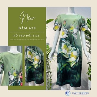 Đầm kiểu nữ trung niên sang trọng quà tặng bà, tặng mẹ A29 - Thời trang Cát Tường