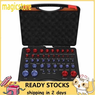 Magicstore 44 chiếc Nut And Bolt Thread Checker Máy đo kích thước màu xanh đỏ Máy đo inch