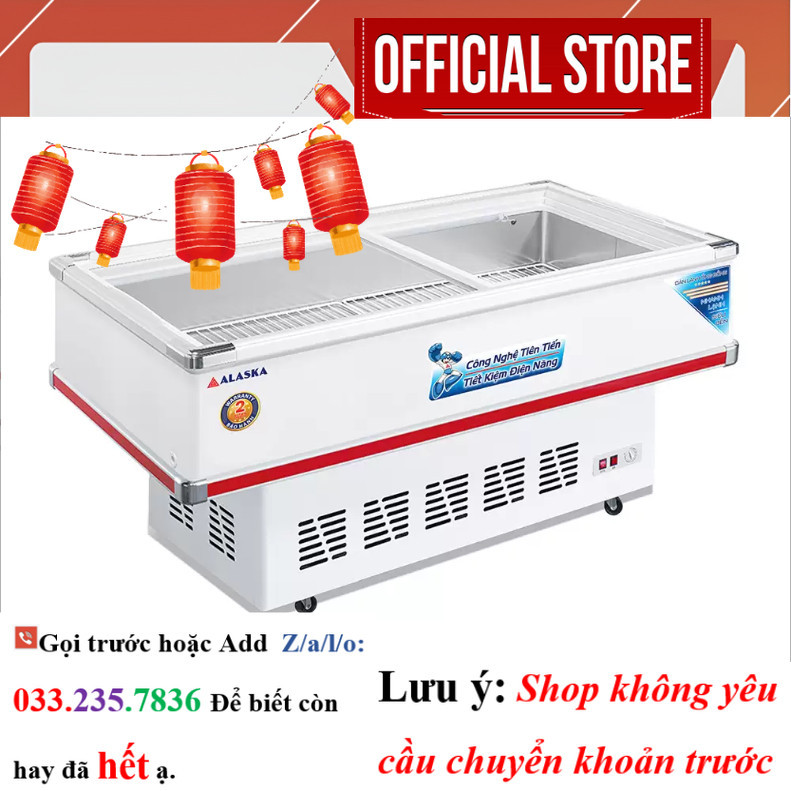 Tủ đông Alaska SD-4SC - 220L, Kính lùa phẳng, Thép sơn tĩnh điện, 800x1380x850mm