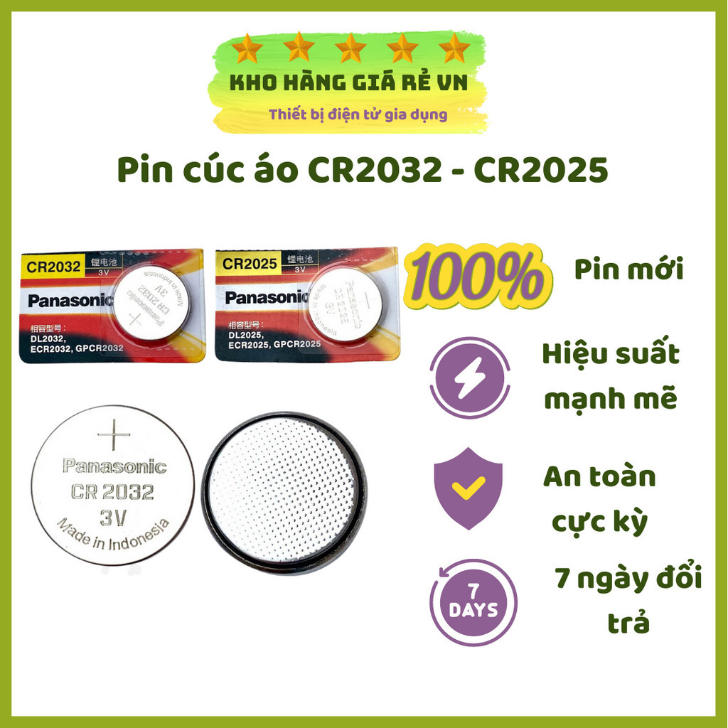 Pin cúc áo CR2032, CR2025 dùng cho các thiết bị điện tử gia dụng như điều khiển ô tô, đồng hồ [ Kho Hàng Giá Rẻ VN ]