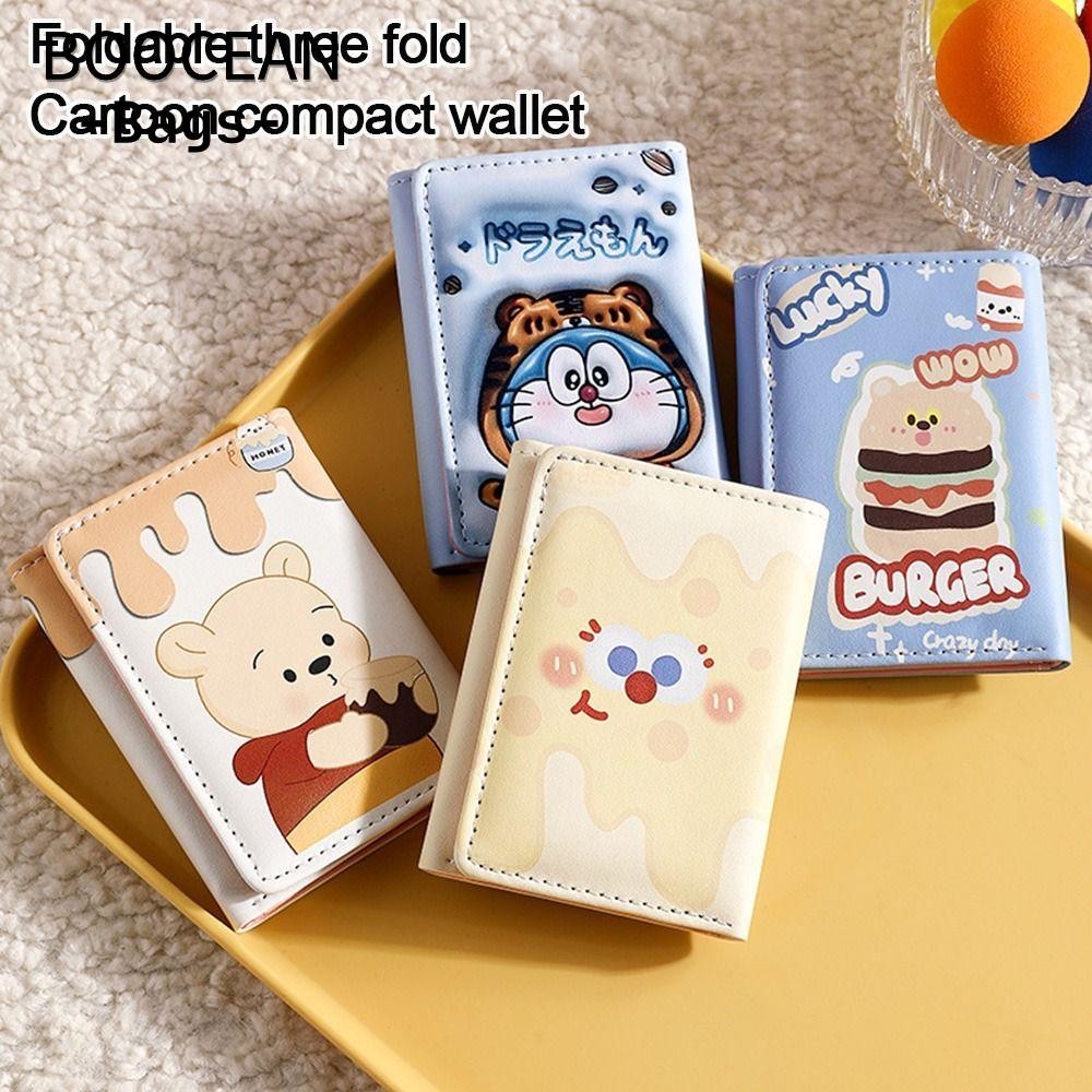 BOOCEAN Ví Nữ, Ví Mini Dung Tích Lớn PU, Di Động Đa Năng Muti-Layer Tiền Xu Ví Nữ Cô Gái Quà Tặng