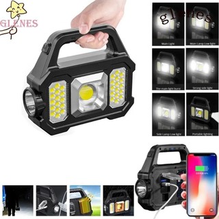 Đèn pin GLENES, Đèn tìm kiếm có thể phóng to chống nước, Đèn pin LED có thể sạc lại năng lượng mặt trời Mini COB Đèn pin ngoài trời