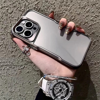 Ốp điện thoại eo nhỏ acrylic thâm nhập cao màu xám titan cho iPhone15 14 13 12 11 Pro Max 14 15 Plus Vỏ bọc túi khí bảo vệ camera chống sốc Vỏ lưng cứng chống rơi