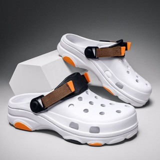 Dép Clogs Sục Clog Giày Lỗ Nam Dep Bánh Mì Thoải Mái Cho thiết kế nhựa phối quai vải, đúc nguyên đôi nhẹ bề