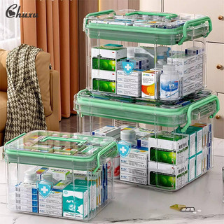 Chuxu Hộp thuốc nhiều lớp gia đình hộp thuốc gia đình hộp đựng thuốc dung lượng lớn