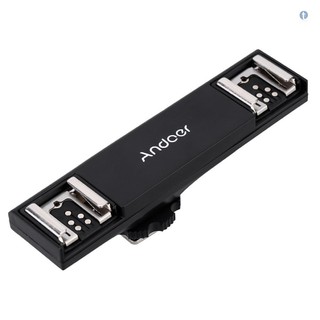 Andoer dual hot shoe flash speedlite light bracket splitter cho canon 7dii 70d 5dr 5drs 5diii 6d dslr máy quay phim
