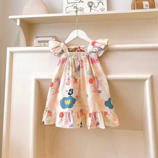 Váy cánh tiên cho bé gái, váy xinh bé gái kiểu dáng đuôi cá O.P Kids 5462 , váy 2 dây cánh tiên chất thô cotton Hàn