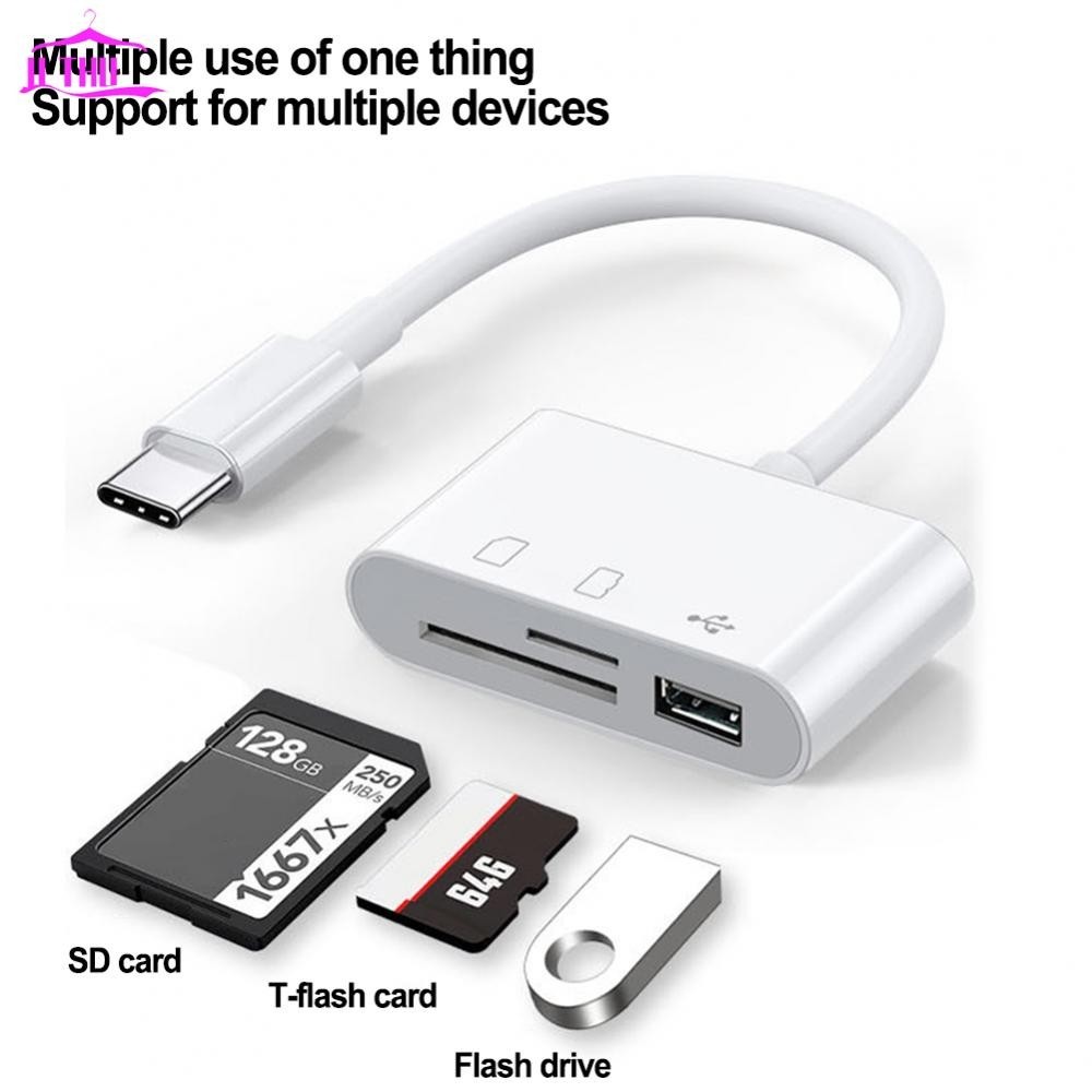 【UTHU】Compact and Convenient USB C Card Reader TF/SD Memory Card Type C USB Conversion