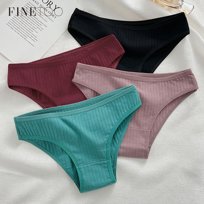 Finetoo Quần Lót Cotton Cho Nữ Quần Đùi Nữ M-XL Quần Lót Màu Trơn Lót Bé Gái Thân Thiết