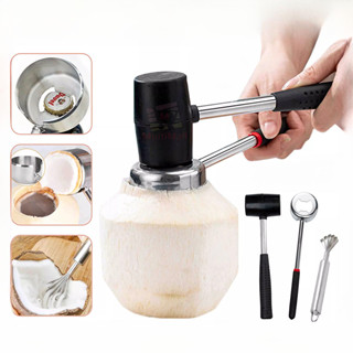 Dụng Cụ Mở Vỏ Dừa , Khui Vỏ Dừa Bằng Thép Không Gỉ Bộ 3 Món Khui Dừa Count Coconut Opener Tool