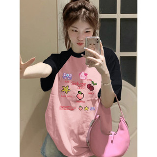 Áo Thun cotton Tay Ngắn Cổ Tròn In Họa Tiết Hoạt Hình Phong Cách Hàn Quốc Cho Nam Và Nữ