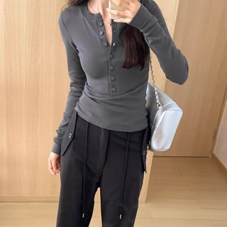 Áo thun cao cấp Sugemiusi dành cho nữ cổ nửa mở độc đáo