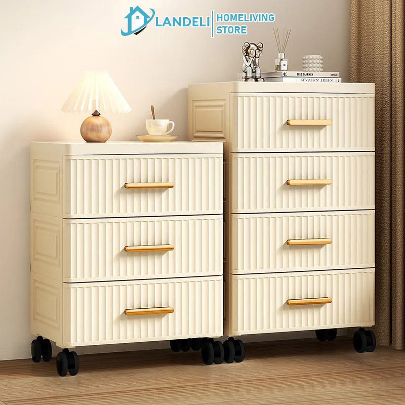 Landeli Multifunctional storage cabinet for bedroom, bedside table, living room, snacks, children's toys, books, clothes