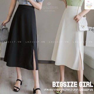 chân váy nữ công sở lưng cao Bigsize chân váy dài qua gối xẻ tà dáng xoè cạp cao chữ a mùa hè Phong cách Hàn Quốc Thời Trang cá tính xinh đẹp cho người mập béo nữ