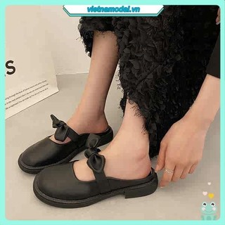 Dép nữ mặc ngoài phong cách mới mùa hè nơ gót đế mềm
