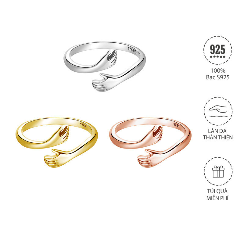 Rings 925 Silver Multi Color Hug Ring Versatile Fashion Accessory Gift For Women