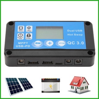 Bộ điều khiển năng lượng mặt trời Bộ điều khiển sạc bảng điều khiển năng lượng mặt trời DC 12V / 24V Bộ điều khiển MPPT Màn hình LCD Cổng USB kép Năng lượng mặt trời juavn juavn