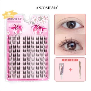 Anjosirma Sweet Cool Little Wildcat Lông mi giả ~ Nhóm gốc siêu mịn Tai đơn Lông mi giả dày tự nhiên Tinh khiết khao khát Laziness Trilogy