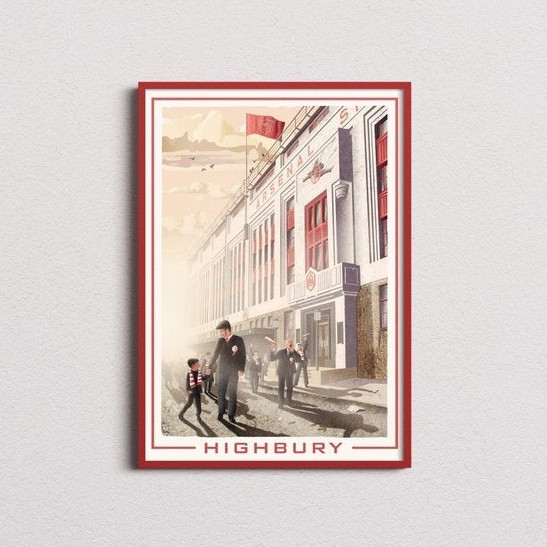 POSTER BÓNG ĐÁ ⭐️ Tranh Sân Cũ Của Arsenal " Highbury " - Tranh Treo Tường - Wall Decor - FREESHIP