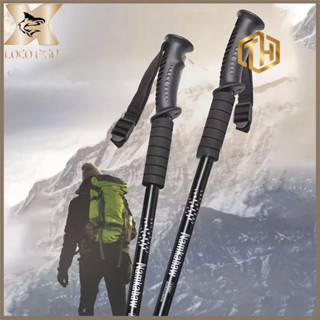 Gậy Leo Núi Gấp Gọn Trekking, Gậy Leo Núi Namkabaw Hợp Kim Nhôm Chống Trơn Trượt Đầu Gậy Bằng Thép Carbon