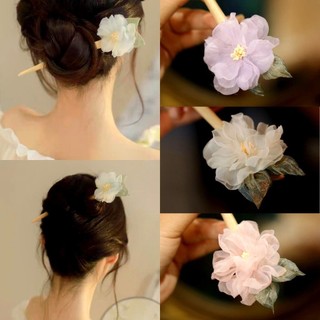 Kẹp tóc hoa cỏ kẹp tóc đĩa kẹp tóc Kẹp tóc bằng gỗ Phụ kiện tóc hoa trắng Gardenia