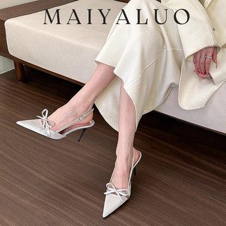 MAIYALUO Giày Cao Gót Mũi Nhọn GIÀY SANDAL Thời Trang Mới 2023 Cho Nữ Tự tin Mềm mại Thoáng khí Nổi bật FGL2430RGG 15Z240408