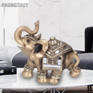 PhongThuy Tượng voi nhựa thủ công Đồ trang trí để bàn cho phòng khách gia đình