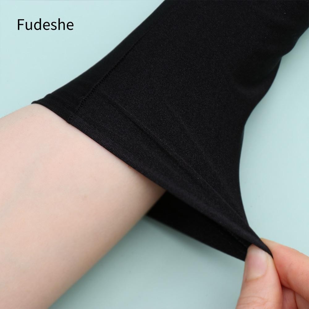 Fudeshe Black White Nude Half Finger Sleeves Summer Sunscreen Protection Long Gloves Women Cycling S