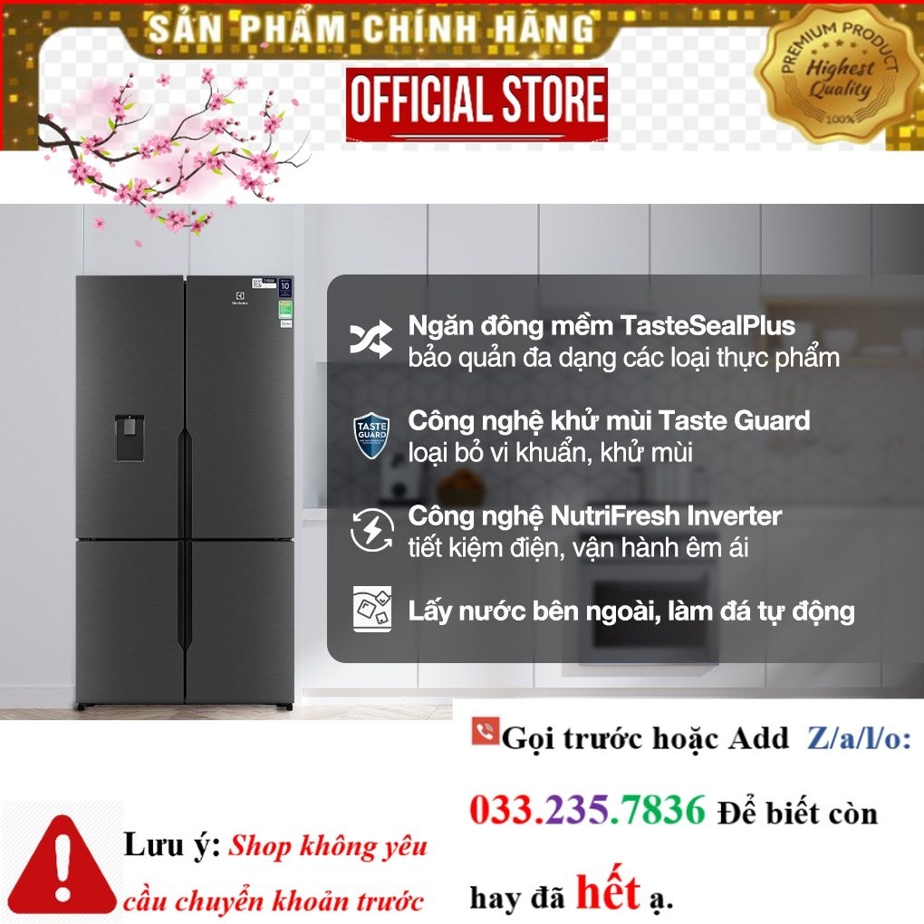  New Tủ Lạnh Electrolux Inverter 562 lít Multi Door EQE5660A-B